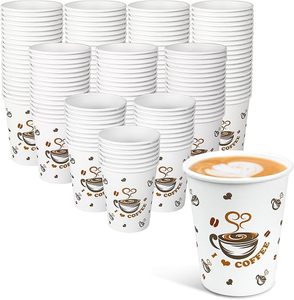 Gobelets en papier compostables PLA Logo personnalisé Biodégradable 6oz-32oz Gobelets en papier à base de pâte de bois Gobelets à paroi simple pour boissons chaudes/froides - Product Image 1
