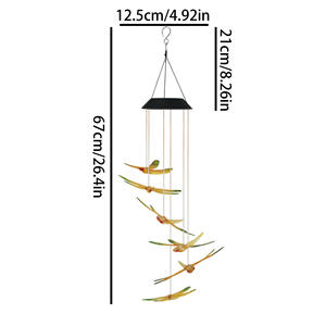 Carillons solaires lumineux, décorations d'extérieur, lumière suspendue imperméable à changement de couleur LED pour jardin, patio, cour, décoration de la maison - Product Image 5