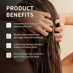 Après-shampoing au caviar, kératine végétale, lissant, anti-dessèchement, anti-casse, réduit les pointes fourchues, après-shampoing professionnel - Product Image 4