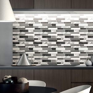 Vinilo Adhesivo Gris Mármol para Pared, 12x12 Pulgadas, Paquete de 10, Azulejos Autoadhesivos Removibles para Cocina, Baño, Decoración DIY - Product Image 3