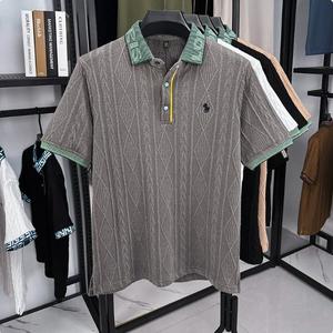 <span class=keywords><strong>Polo</strong></span> de Punto Clásico para Hombre, Color Caqui, con Cuello en Contraste, Blusa de Verano, Camisa Casual de Manga Corta para Hombre - Product Image 6