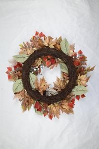 Chất Lượng Cao Tùy Chỉnh Nhân Tạo Vàng Mùa Thu Lá Vòng Hoa Trang Trí Nội Thất 24Inch Nho Vòng Hoa - Product Image 6