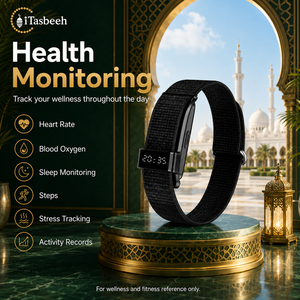 Bracelet Zikr Tasbeeh en acier inoxydable avec suivi du sommeil et moniteur de forme physique pour femmes musulmanes Ramadan - Product Image 1