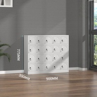 Armoire de recharge pour téléphones portables à 20 portes, casier métallique de haute qualité avec système de recharge moderne, serrure à clé assemblée