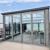 Puertas Plegables de Aluminio de Alta Calidad AS2047 para Patio, 96X96 Pulgadas, Negras, con Vidrio de Seguridad