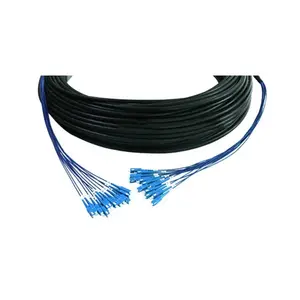 Customized SC/UPC To SC/UPC Connector 12 Cores Singlemode 9/125 LSZH Waterproof Fiber Optic Armored Patch Cord Cable