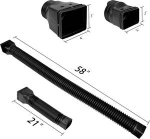 Lot de 2 extensions de gouttière extensibles en polyéthylène, 21 pouces, 58 pouces, connecteur de <span class=keywords><strong>tuyau</strong></span> de drainage, pour la plupart des résidences en Chine - Product Image 2