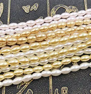 3*6MM glass rice imitation pearl glass beads DIY accessories size and color can be customized