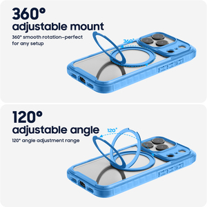 Direct Usine : Coque pour iPhone 17 Pro Max, Anneau Magnétique Rotatif à 360 Degrés et Dos en PC Semi-Transparent Mat - Product Image 3