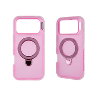 Coque de téléphone antichoc 3-en-1 détachable en TPU+PC dépoli transparent avec support magnétique pour vente en gros