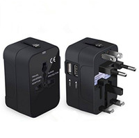 Cargador de teléfono Dual USB 2.1A de acero inoxidable con enchufe mundial EU UK US AU y 2 puertos de salida EU UK US AU