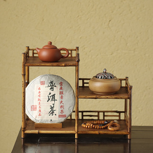 Tea room/study <b>desktop</b> ornament <b>shelf</b>, new Chinese style antique <b>shelf</b>, tea ceremony accessories, tea shed, tea set storage and - Product Image 2