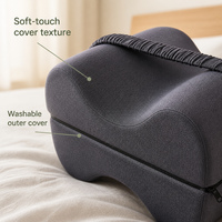 Coussin ergonomique tricoté en mousse à mémoire de forme respirant pour les genoux, soulagement des douleurs aux jambes, vente en gros, pour dormeurs latéraux, lavable