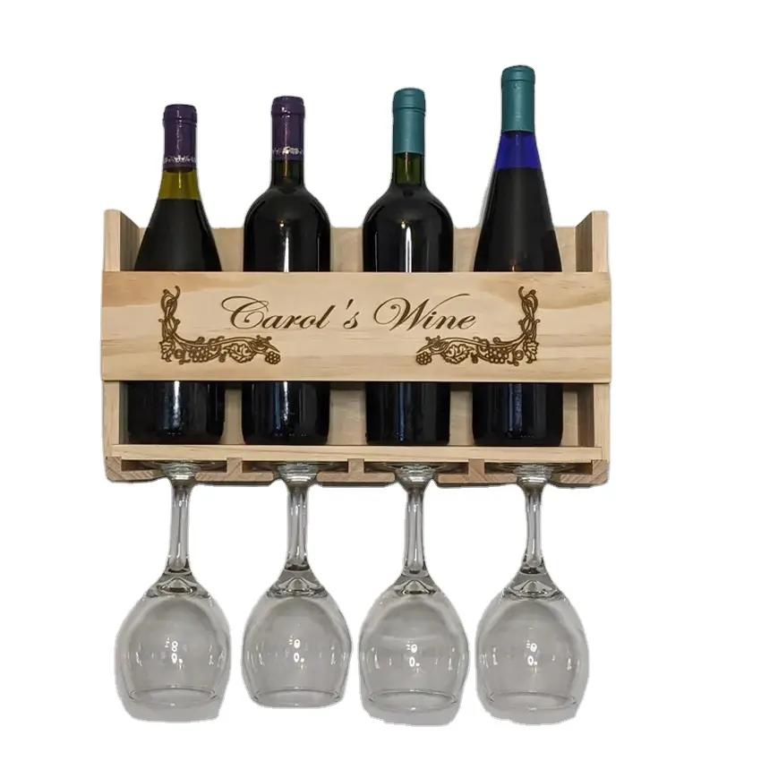 Wood wall mounted wine bottle Wine Rack wooden wall rack for kitchen