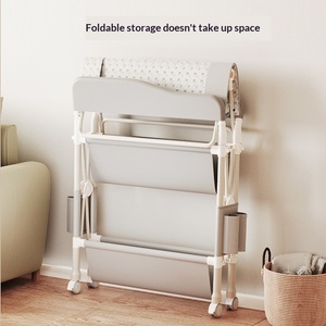 <span class=keywords><strong>Table</strong></span> à <span class=keywords><strong>langer</strong></span> portable multifonctionnelle pliable avec tissu en peluche, lit bébé lavable et fonction de massage - Product Image 4