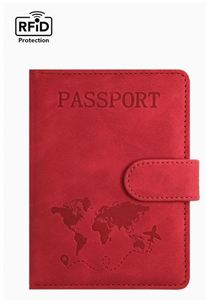 Design Factory RFID Blocking PU Leather <b>Passport</b> Holder Magnet Button Travel Essentials <b>Wallet</b> Cover Case - Product Image 5