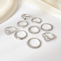 Bague empilable FOXI en argent 925, anti-ternissement, avec zircone, bague de phalange empilable, fine et simple, en argent sterling 925