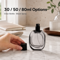 Flacon pulvérisateur de parfum personnalisé avec logo et étiquettes personnalisées, 30 ml, 50 ml, 80 ml, emballage en gros