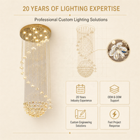 Lustres de plafond longs et larges en or personnalisés pour hôtel, luminaires suspendus de luxe, éclairage LED, escalier moderne, lustre en cristal