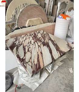 Moderno lujo púrpura vena violeta Calacatta viola mármol mesa de comedor Conjunto grande elegante comedor muebles <span class=keywords><strong>Lazy</strong></span> <span class=keywords><strong>Susan</strong></span> Turn Top - Product Image 5
