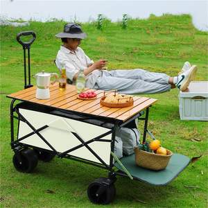 Chariot de plage ultra-compact, pliable, robuste, chariot utilitaire pour la plage et les courses - Product Image 6