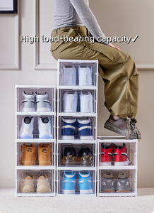 Boîte de rangement intégrée pour chaussures 1/3/6/9 couches sans installation <span class=keywords><strong>Armoire</strong></span> à chaussures simple à rabat Boîte à chaussures pliable en <span class=keywords><strong>plastique</strong></span> transparente - Product Image 4