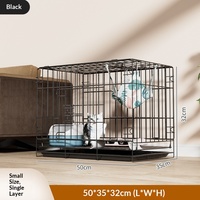 Cage à chat rectangulaire en acier inoxydable, super grande, pliable, à trois étages, avec un design à espace libre et une entrée ouverte pour les chats domestiques