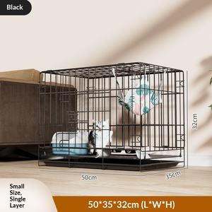 RVS rechthoekige extra grote opvouwbare drielaagse kattenkooi met vrij ruimteontwerp en open ingang voor huishoudelijke katten - Product Image 5