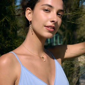 J&amp;D 18K Gold Plate Stainless Steel <strong>Necklace</strong> Trendy Enamel <strong>Swallow</strong> Bird Acrylic Pearl Pendant O-Chain <strong>Necklace</strong> - Product Image 3