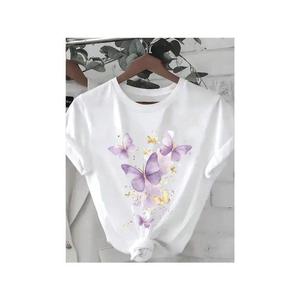T-shirts en coton confortables imprimés en 3D tendance et mignons pour femmes et enfants, hauts d'été légers et doux, séchage rapide, respirant, vêtements décontractés - Product Image 4
