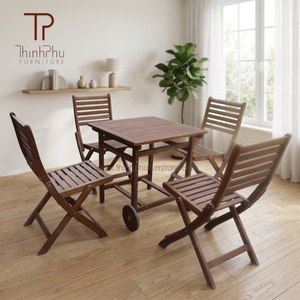 High Quality Durable Solid Wood LEO <b>Set</b> Contemporary Design Customizable Sizes <b>Restaurant</b> <b>Sets</b> Coffee Shop Hotel Garden Use - Product Image 4