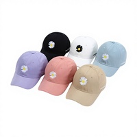 Gorra de béisbol de moda coreana, casual, para exteriores, con bordado de margaritas, transpirable, para primavera y otoño, estilo A.