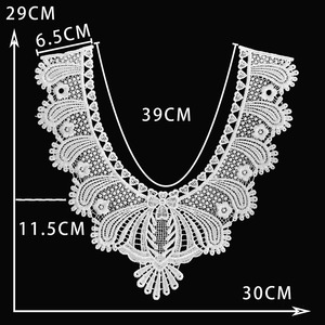Cuello de escote de encaje hueco para mujer, Tops desmontables, bordado de tela, cuello falso, accesorios de ropa de costura Floral de encaje DIY - Product Image 2