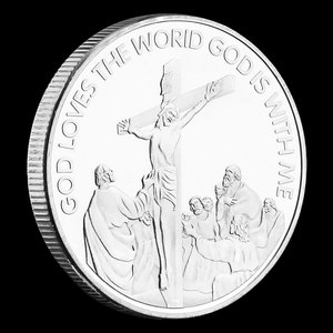 Regalo commemorativo ricordo placcato in argento il <span class=keywords><strong>signore</strong></span> è il <span class=keywords><strong>mio</strong></span> tema del pastore gesus moneta religiosa - Product Image 3