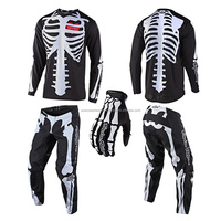 Ensemble de matériel de protection pour vélo de descente Combinaison de motocross pour moto de terre Veste textile en maille Pantalon Jersey Auto Racing Wear