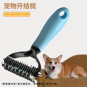 Peine Desenredante para Mascotas, Herramienta para Adelgazar el Pelo de Perros y Gatos, Tamaño Grande y Pequeño, Color Azul y Rosa, PP y Acero Inoxidable, Práctica Cepillo de Aseo - Product Image 3