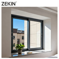 Puertas corredizas de vidrio de doble acristalamiento ZEKIN para hoteles Diseño de marco de plástico Ventana corredera de aluminio moderna