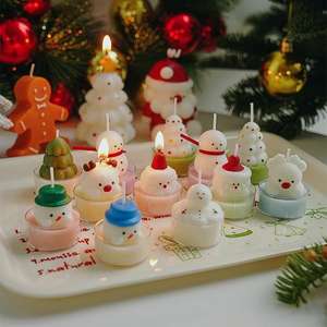 Nouvel arrivage de mini bougies chauffe-plat de Noël parfumées bougies décoratives de table avec emballage individuel - Product Image 1