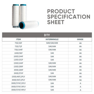 100% 涤纶纱DTY 600D/192F 600D 192F SD RW HIM AA一级加热器二级加热器粗纱 - Product Image 3