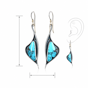 Orecchini Pendenti Creativi a Forma di Cigno in Turchese, Bicolore, Stile Vintage per Donne - Product Image 5