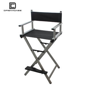 DreamCase Chaise de directeur portable pliante en aluminium Chaise de salon de coiffure et de maquillage avec appui-tête - Product Image 4