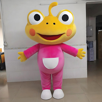 Costume de mascotte dansante en peluche super douce, grenouille rose mignonne de dessin animé, prix d'usine du fournisseur de la marque Shengye, personnalisable