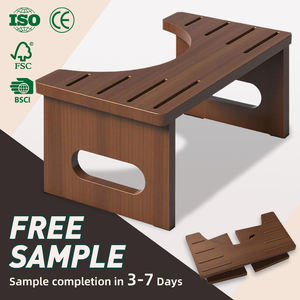 Taburete de Baño de Bambú, Taburete de Madera para Inodoro para Adultos, Antideslizante, Portátil, Escalones para Orinar y Defecar para Niños - Product Image 1