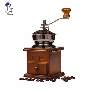 Retro Coffee Grinder Mill Manual Hand Crank Wooden Bean Grind Classic Vintage Style Mill Coffee Bean Grinder Hand Crank