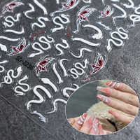 BQAN nouveau 3D gaufrage serpent conception Nail Art autocollants Nail Art décalcomanies curseurs bricolage décorer ongles Gel autocollant pour Art beauté