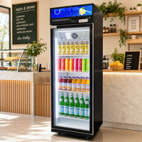 Réfrigérateur commercial vertical à porte vitrée simple pour boissons, idéal pour les supermarchés (vente en gros)