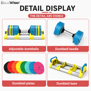 Factory Direct <b>20kg</b> Adjustable Dumbbell 1kg Increment Wholesale Quick-Adjust <b>Weights</b> Home Gym Fitness Equipment OEM/ODM Gear ZK- - Product Image 4
