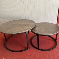 Table basse ronde rétractable haut de gamme, ensemble de tables à thé extensibles simples pour salon, salle de réception, maison de location