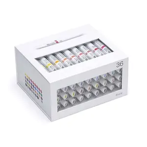 Boîtes suspendues violettes à cinq panneaux, 12 couleurs, Tube en aluminium, Gouache, <span class=keywords><strong>peinture</strong></span>, avec fenêtre en PVC - Product Image 4
