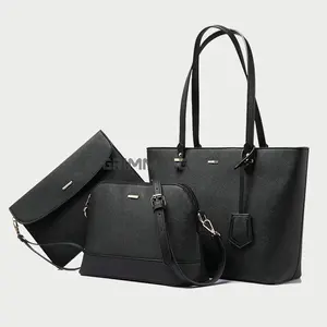 Cheap PVC factory China Tote Lady Tote Bag Wallet Par Hand Woman Purse Handbag Set